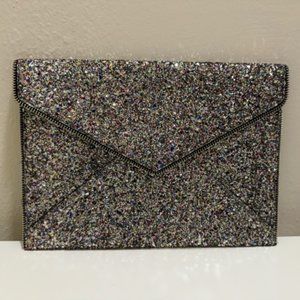 NWOT Rebecca Minkoff Leo Glitter Envelope Clutch Bag